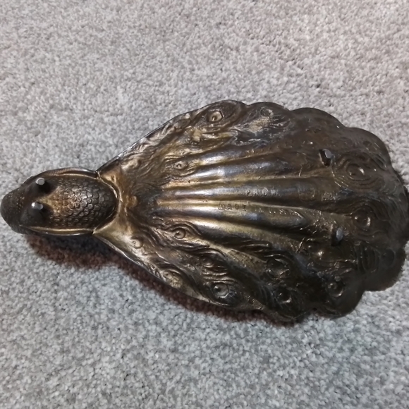 Vintage Peacock Trinket Dish Metallic Decor - Picture 5 of 5